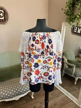 V Cristina • Off the Shoulder Bell Sleeve Blouse